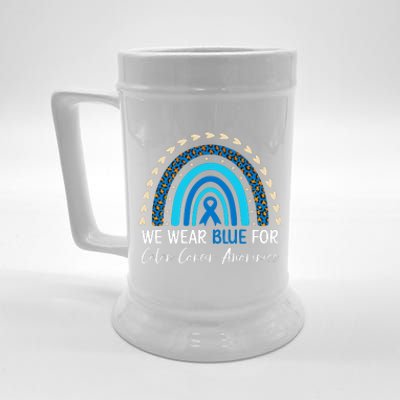 We Wear Blue For Colon Cancer Awareness Beer Stein