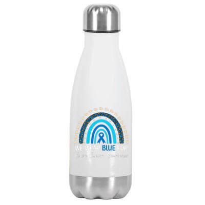 We Wear Blue For Colon Cancer Awareness Stainless Steel Insulated Water Bottle