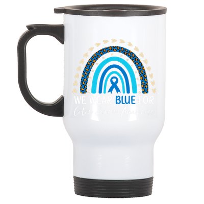 We Wear Blue For Colon Cancer Awareness Stainless Steel Travel Mug