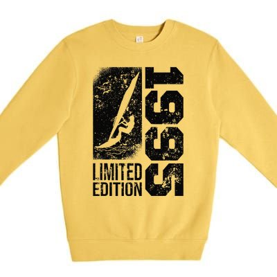 Windsurfer Windsurf Board Vintage 1995 Birthday Windsurfing Premium Crewneck Sweatshirt