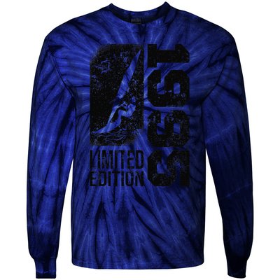 Windsurfer Windsurf Board Vintage 1995 Birthday Windsurfing Tie-Dye Long Sleeve Shirt