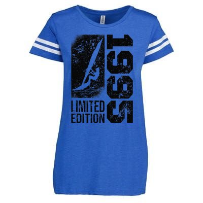 Windsurfer Windsurf Board Vintage 1995 Birthday Windsurfing Enza Ladies Jersey Football T-Shirt