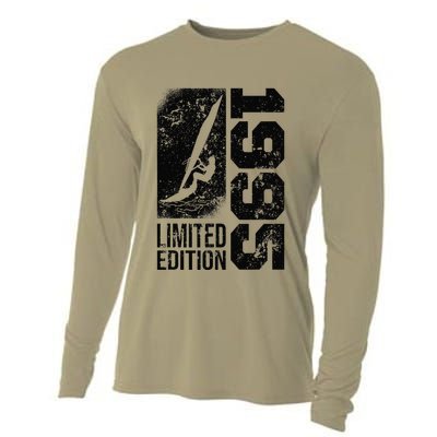 Windsurfer Windsurf Board Vintage 1995 Birthday Windsurfing Cooling Performance Long Sleeve Crew