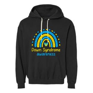 We Wear Blue And Yellow Down Syndrome Awareness Garment-Dyed Fleece Hoodie