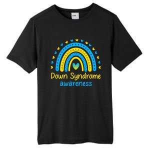 We Wear Blue And Yellow Down Syndrome Awareness Tall Fusion ChromaSoft Performance T-Shirt