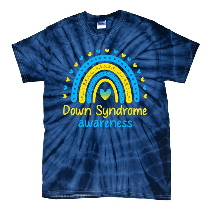 We Wear Blue And Yellow Down Syndrome Awareness Tie-Dye T-Shirt