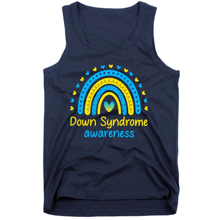 We Wear Blue And Yellow Down Syndrome Awareness Tank Top