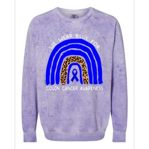 We Wear Blue Rainbow Colon Cancer Awareness Gift Colorblast Crewneck Sweatshirt