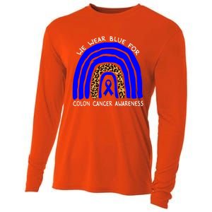 We Wear Blue Rainbow Colon Cancer Awareness Gift Cooling Performance Long Sleeve Crew