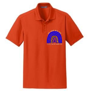 We Wear Blue Rainbow Colon Cancer Awareness Gift Dry Zone Grid Polo