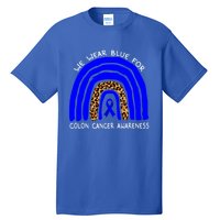 We Wear Blue Rainbow Colon Cancer Awareness Gift Tall T-Shirt