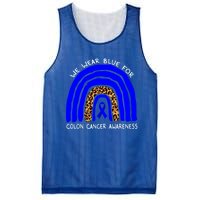 We Wear Blue Rainbow Colon Cancer Awareness Gift Mesh Reversible Basketball Jersey Tank