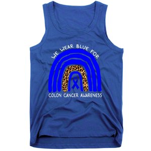 We Wear Blue Rainbow Colon Cancer Awareness Gift Tank Top