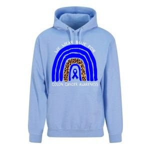 We Wear Blue Rainbow Colon Cancer Awareness Gift Unisex Surf Hoodie