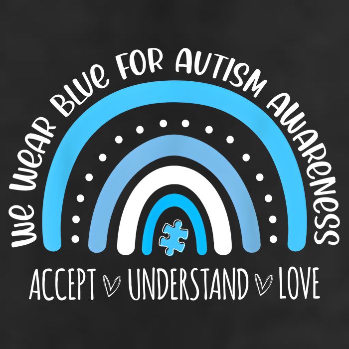 We Wear Blue For Autism Awareness Cute Rainbow Autistic Beanie