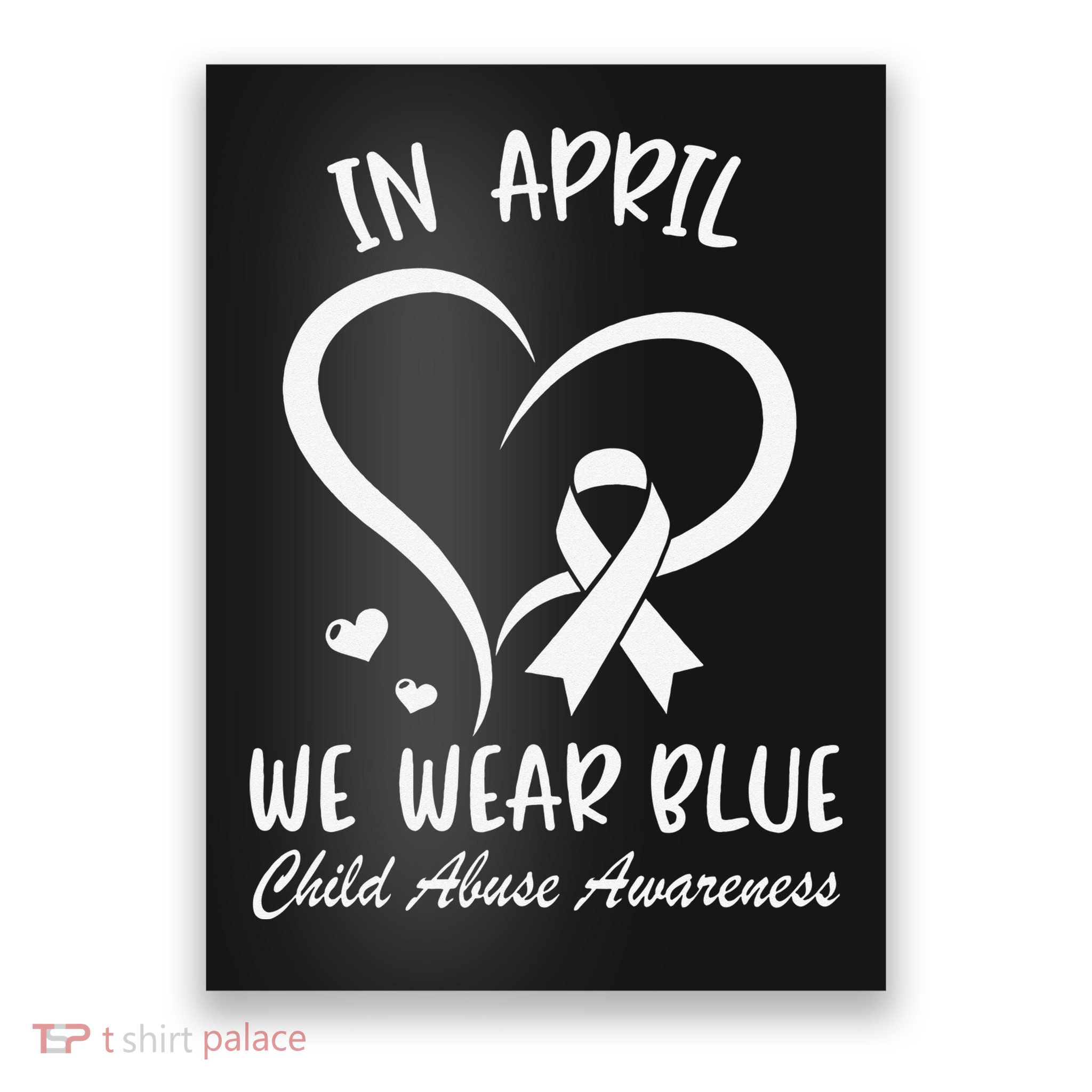 We Wear Blue Child Abuse Prevention Month Leopard Rainbow Poster