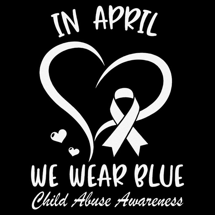 We Wear Blue Child Abuse Prevention Month Leopard Rainbow Premium T-Shirt