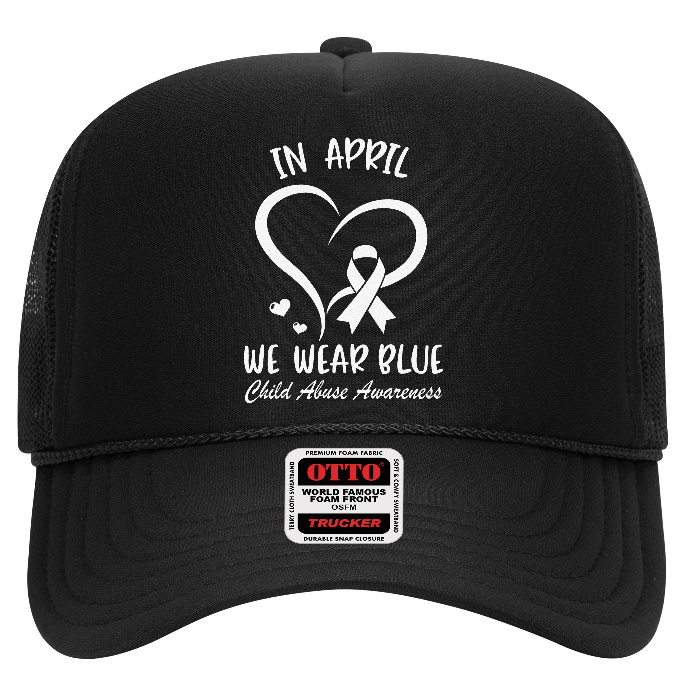 We Wear Blue Child Abuse Prevention Month Leopard Rainbow Hat