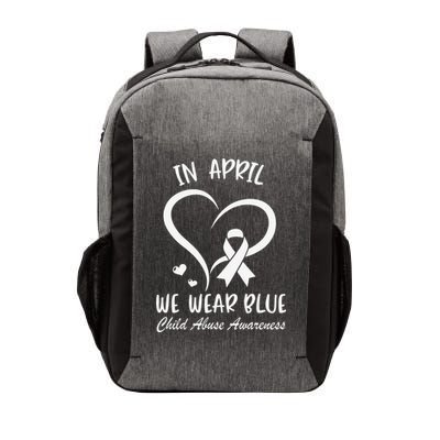 We Wear Blue Child Abuse Prevention Month Leopard Rainbow Vector Backpack