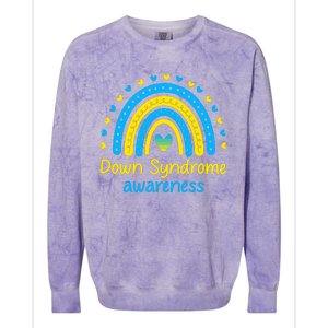 We Wear Blue And Yellow Down Syndrome Awareness Colorblast Crewneck Sweatshirt