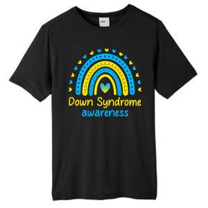 We Wear Blue And Yellow Down Syndrome Awareness Tall Fusion ChromaSoft Performance T-Shirt