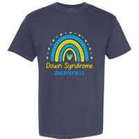 We Wear Blue And Yellow Down Syndrome Awareness Garment-Dyed Heavyweight T-Shirt