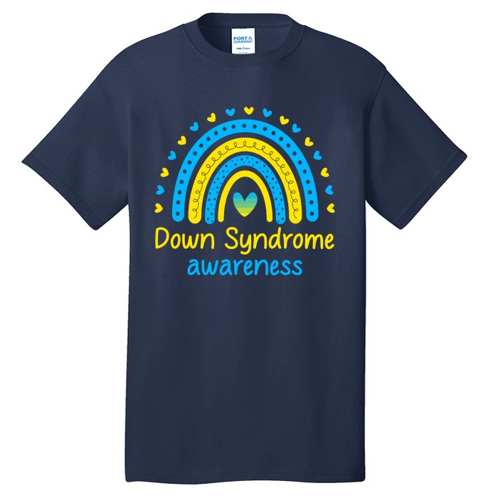 We Wear Blue And Yellow Down Syndrome Awareness Tall T-Shirt