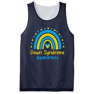 We Wear Blue And Yellow Down Syndrome Awareness Mesh Reversible Basketball Jersey Tank