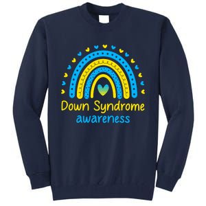 We Wear Blue And Yellow Down Syndrome Awareness Tall Sweatshirt