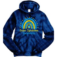 We Wear Blue And Yellow Down Syndrome Awareness Tie Dye Hoodie