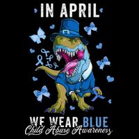 We Wear Blue For Child Abuse Prevention Awareness Ribbon 16 in Basic Backpack
