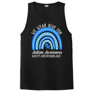 We Wear Blue For Autism Awareness Puzzle Rainbow PosiCharge Competitor Tank