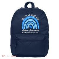 We Wear Blue For Autism Awareness Puzzle Rainbow 16 in Basic Backpack