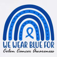 We Wear Blue For Colon Cancer Awareness Rainbow Ribbon Cooling Performance Crew T-Shirt