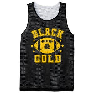 We Wear Black And Gold School Spirit Mesh Reversible Basketball Jersey Tank