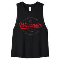 Wisconsin Wi Badger State YouRe Among Friends In Wisconsin Women's Racerback Cropped Tank