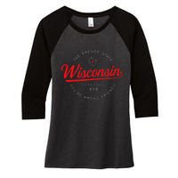 Wisconsin Wi Badger State YouRe Among Friends In Wisconsin Women's Tri-Blend 3/4-Sleeve Raglan Shirt