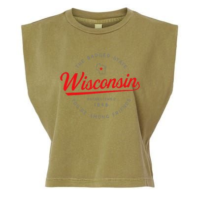 Wisconsin Wi Badger State YouRe Among Friends In Wisconsin Garment-Dyed Women's Muscle Tee