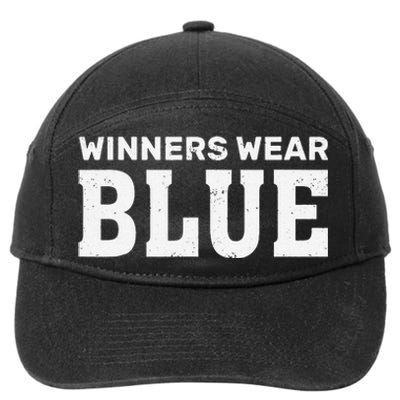 Winners Wear Blue Team Spirit Game Competition Camping 7-Panel Snapback Hat