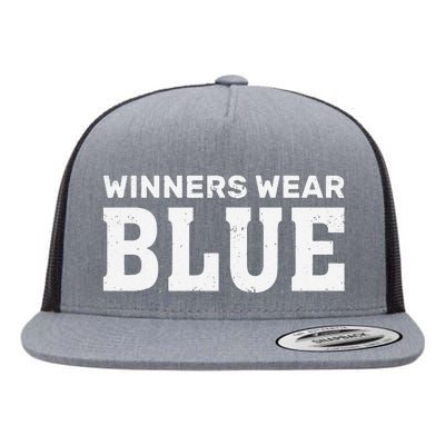 Winners Wear Blue Team Spirit Game Competition Camping Flat Bill Trucker Hat