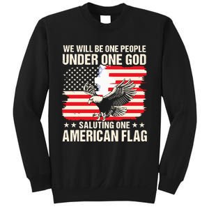 We Will Be One People Under One God Saluting One American Flag Sweatshirt