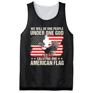 We Will Be One People Under One God Saluting One American Flag Mesh Reversible Basketball Jersey Tank