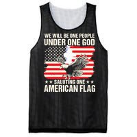 We Will Be One People Under One God Saluting One American Flag Mesh Reversible Basketball Jersey Tank