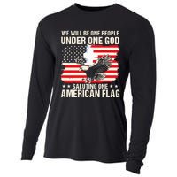 We Will Be One People Under One God Saluting One American Flag Cooling Performance Long Sleeve Crew