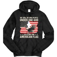 We Will Be One People Under One God Saluting One American Flag Tie Dye Hoodie