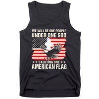 We Will Be One People Under One God Saluting One American Flag Tank Top