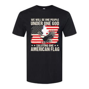 We Will Be One People Under One God Saluting One American Flag Softstyle CVC T-Shirt