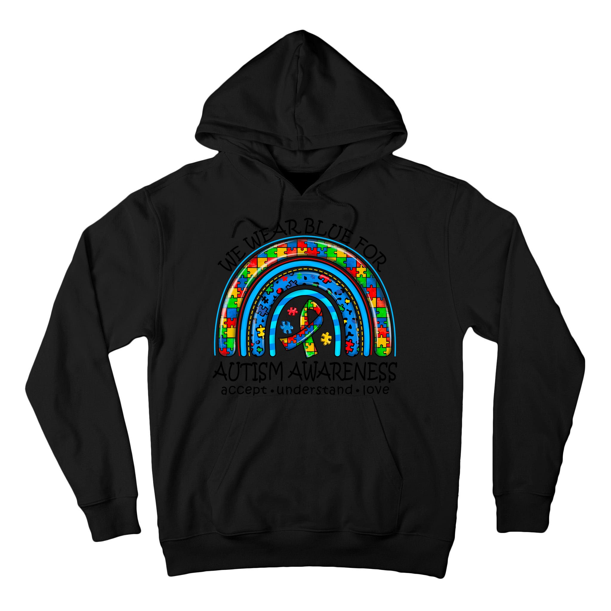 We Wear Blue For Autism Awareness Tall Hoodie