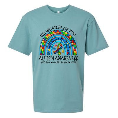 We Wear Blue For Autism Awareness Sueded Cloud Jersey T-Shirt