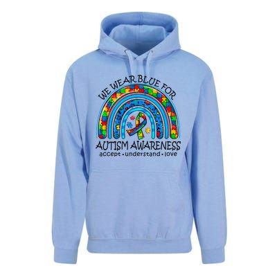 We Wear Blue For Autism Awareness Unisex Surf Hoodie